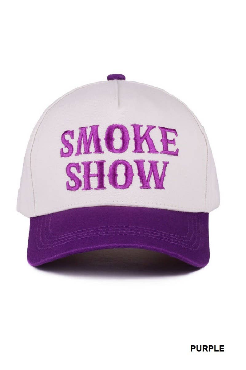 Smoke Show Two Tone Canvas Cotton Cap: LEOPARD / 1(ONE SIZE)