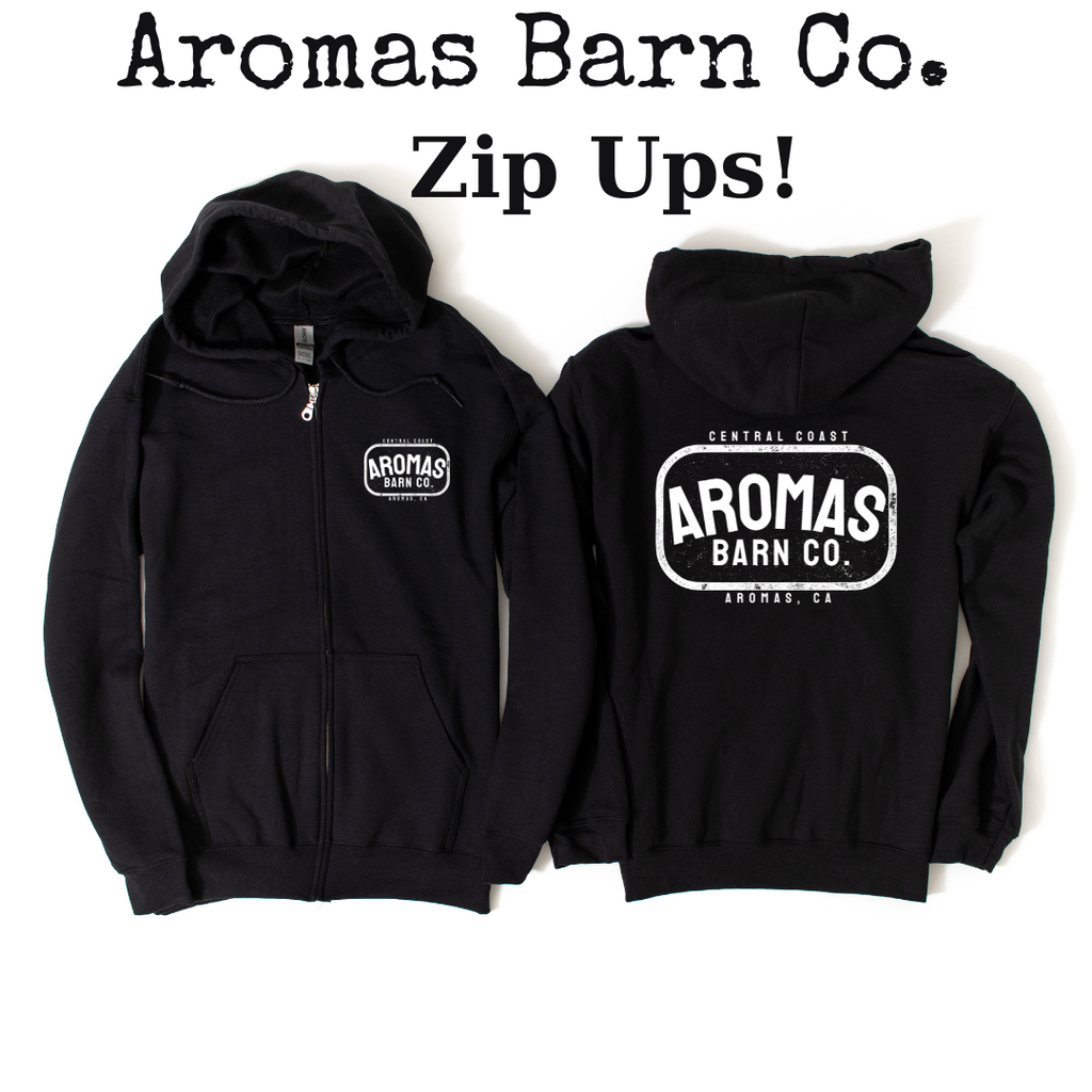 Aromas Barn Co. Black Zip Up Sweatshirt