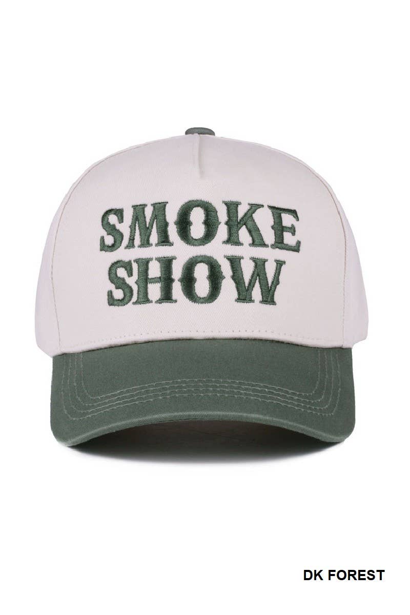 Smoke Show Two Tone Canvas Cotton Cap: LEOPARD / 1(ONE SIZE)