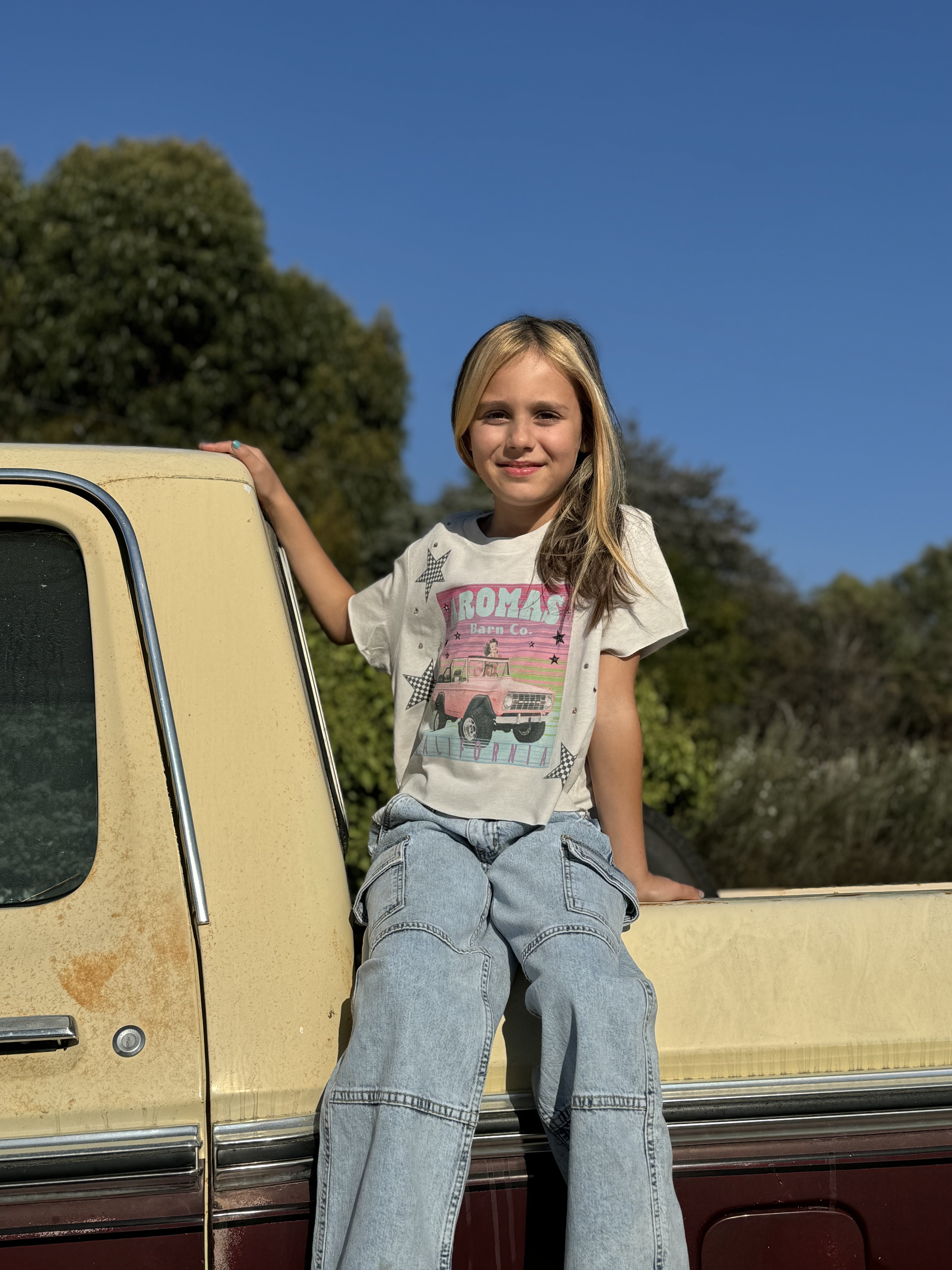 Girls Bronco Crop Tee