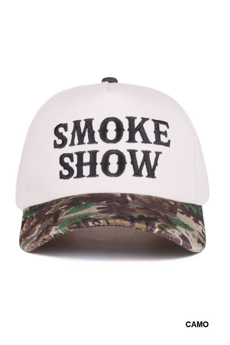 Smoke Show Two Tone Canvas Cotton Cap: LEOPARD / 1(ONE SIZE)