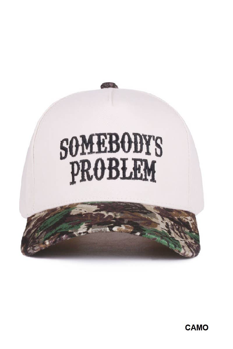 Somebody's Problem Two Tone Canvas Cotton Cap: LEOPARD / 1(ONE SIZE)