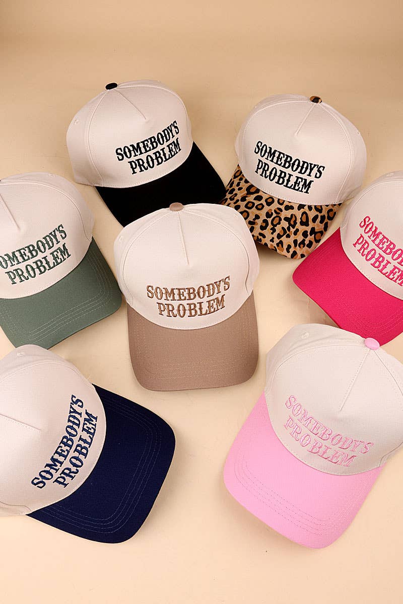 Somebody's Problem Two Tone Canvas Cotton Cap: LEOPARD / 1(ONE SIZE)